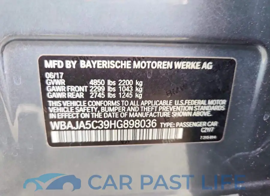 WBAJA5C39HG898036# 12