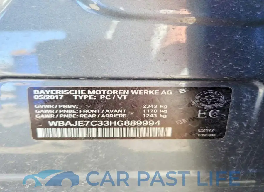 WBAJE7C33HG889994# 12