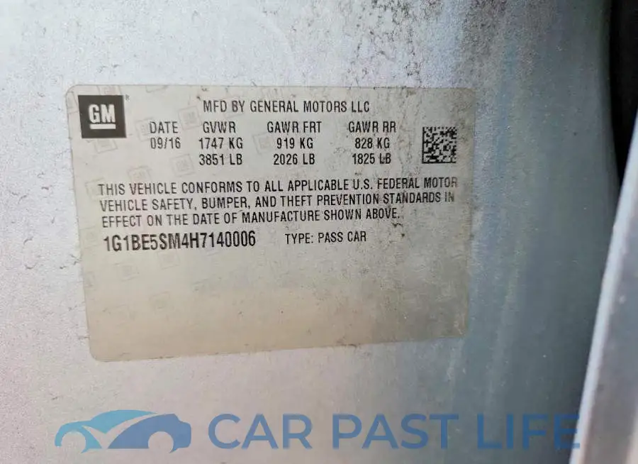 1G1BE5SM4H7140006# 12