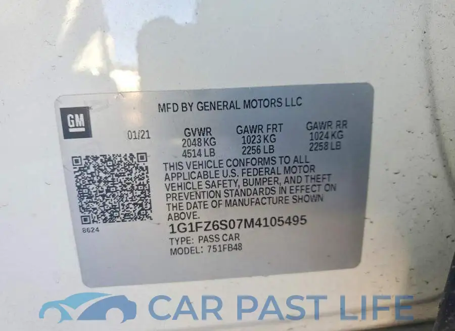 1G1FZ6S07M4105495# 12