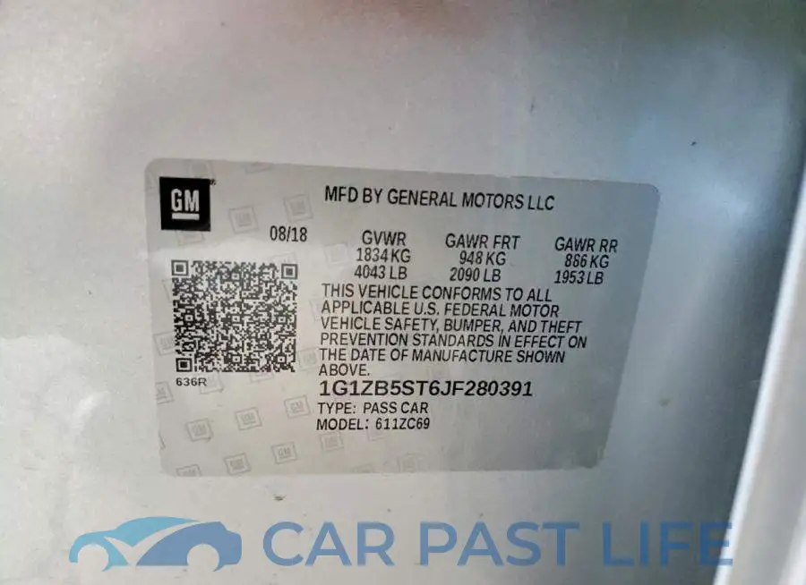 1G1ZB5ST6JF280391# 12