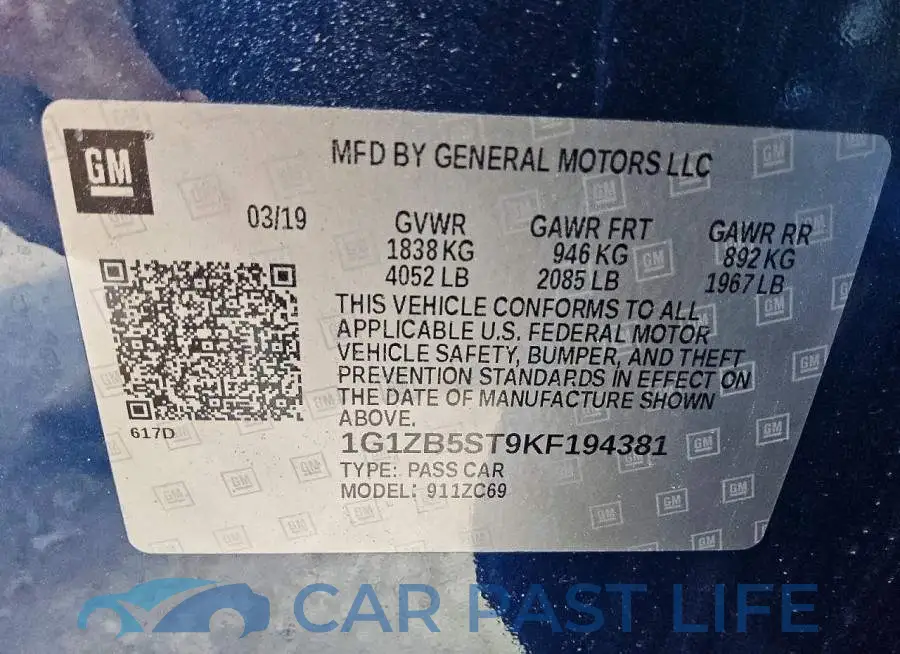 1G1ZB5ST9KF194381# 12