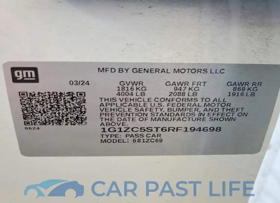 1G1ZC5ST6RF194698# 13
