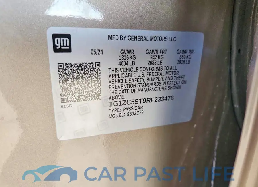1G1ZC5ST9RF233476# 12
