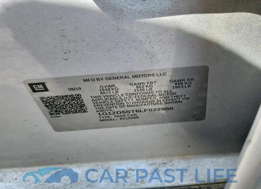 1G1ZD5ST6LF022966# 12