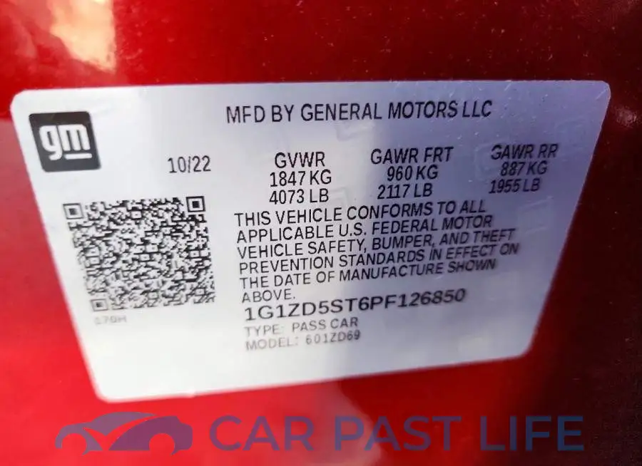 1G1ZD5ST6PF126850# 13