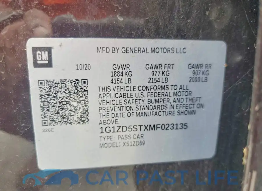 1G1ZD5STXMF023135# 12