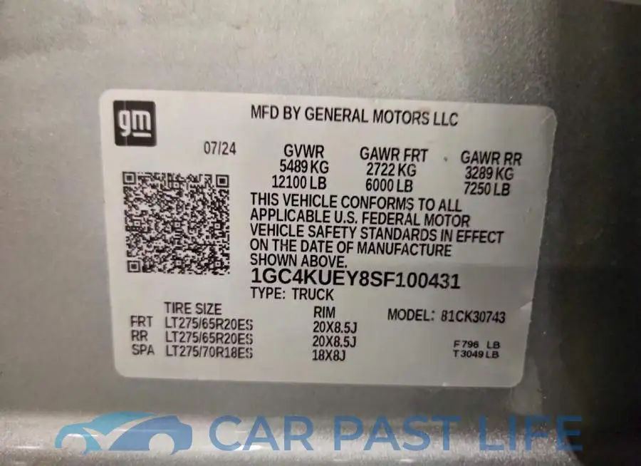 1GC4KUEY8SF100431# 12
