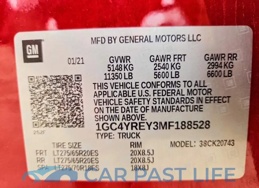 1GC4YREY3MF188528# 12