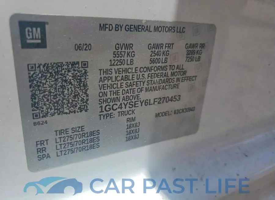 1GC4YSEY6LF270453# 12