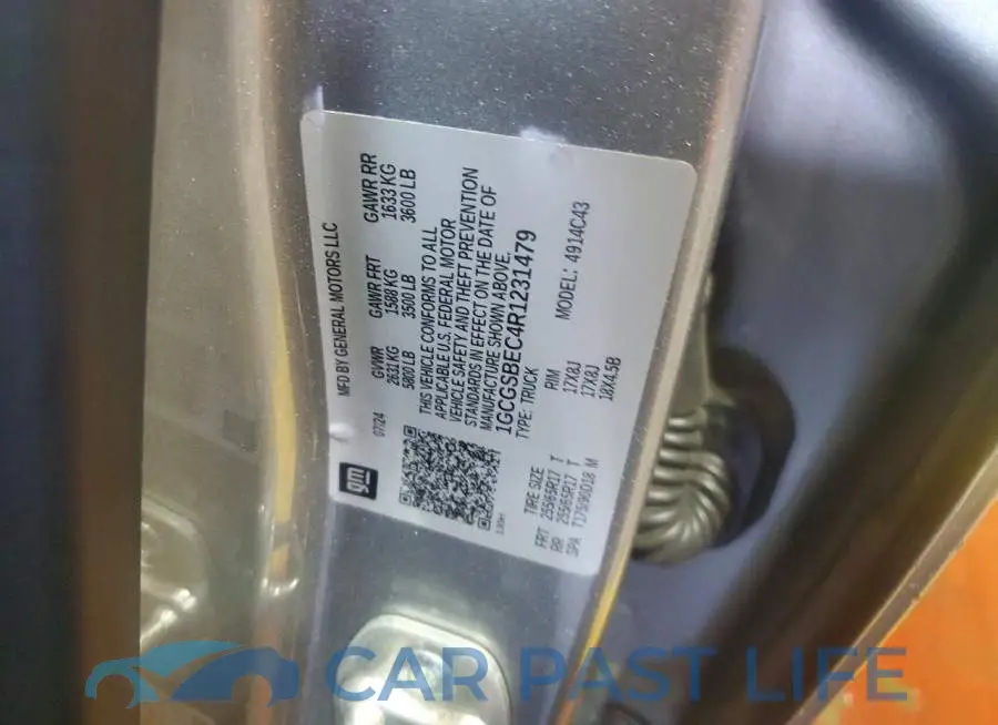 1GCGSBEC4R1231479# 13