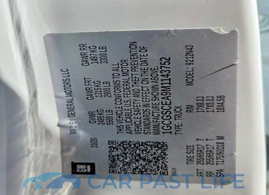 1GCGSCEA9M1143752# 12
