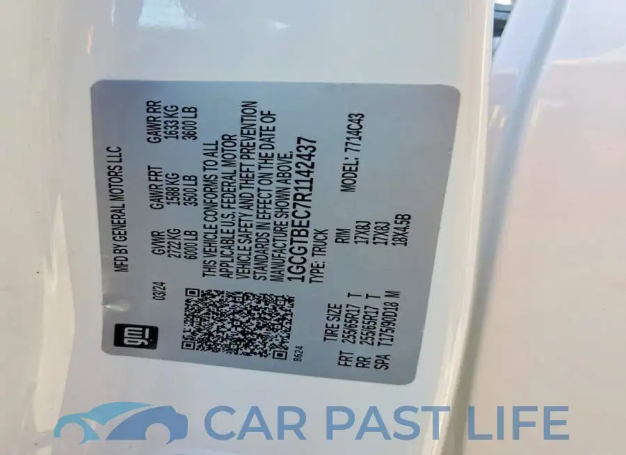 1GCGTBEC7R1142437# 12