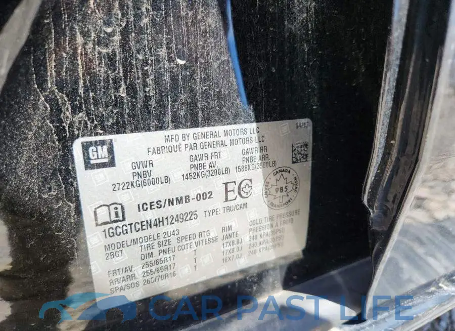 1GCGTCEN4H1249225# 12
