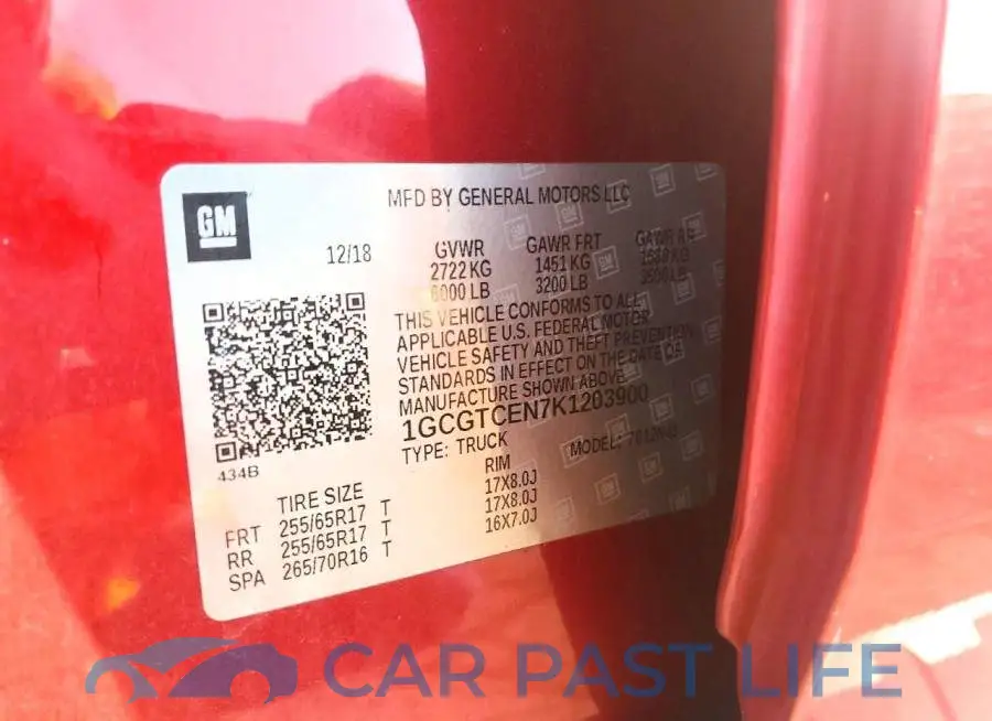 1GCGTCEN7K1203900# 12