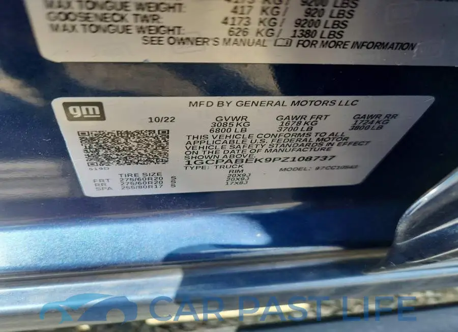 1GCPABEK9PZ108737# 12