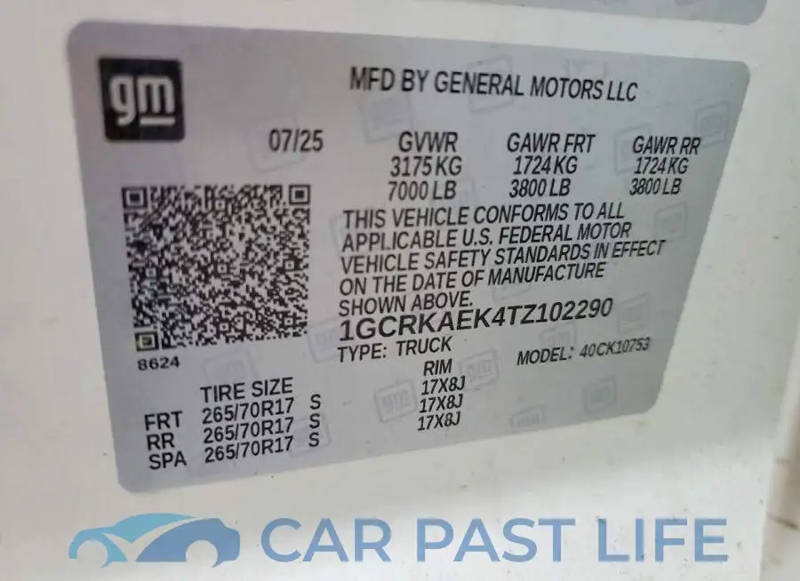 1GCRKAEK4TZ102290# 13
