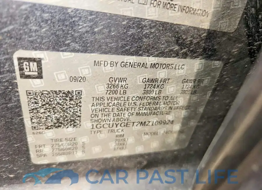 1GCUYGET2MZ109924# 12