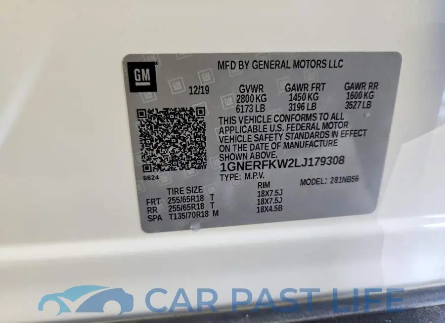 1GNERFKW2LJ179308# 13