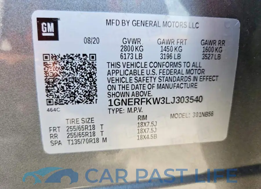 1GNERFKW3LJ303540# 14