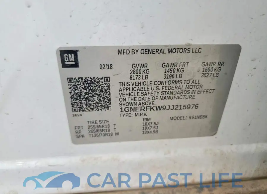 1GNERFKW9JJ215976# 13
