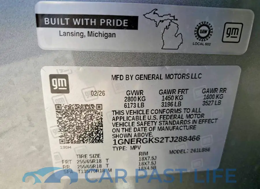 1GNERGKS2TJ288466# 14