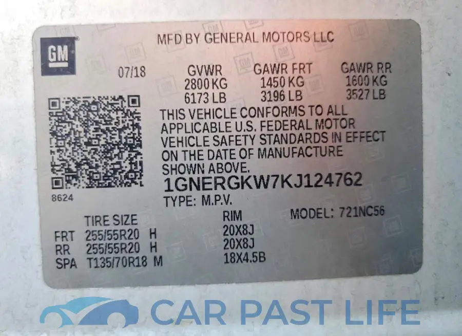 1GNERGKW7KJ124762# 13
