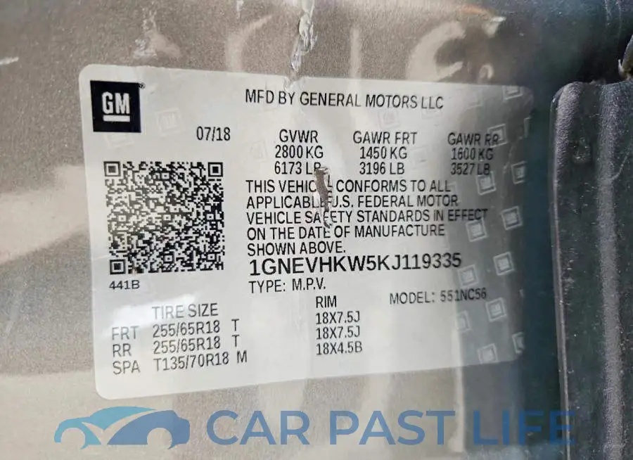 1GNEVHKW5KJ119335# 13