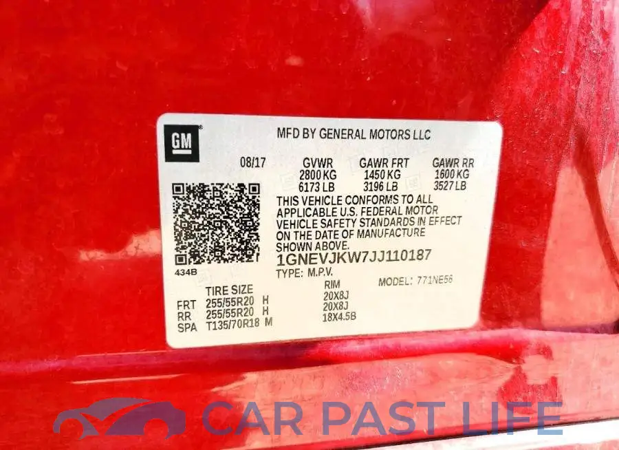1GNEVJKW7JJ110187# 13