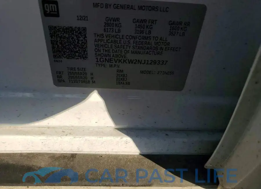 1GNEVKKW2NJ129337# 13