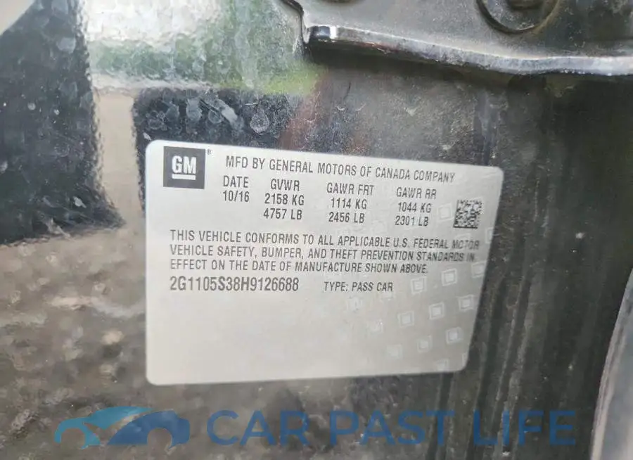 2G1105S38H9126688# 12