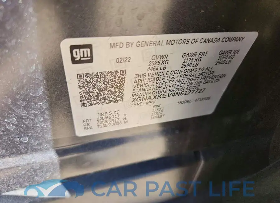 2GNAXKEV4N6127727# 13