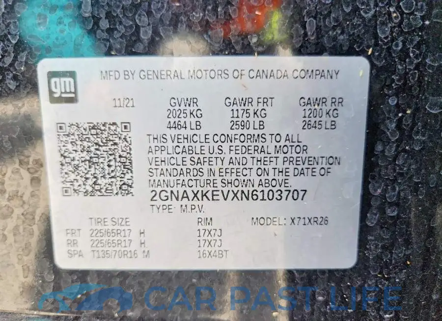 2GNAXKEVXN6103707# 13