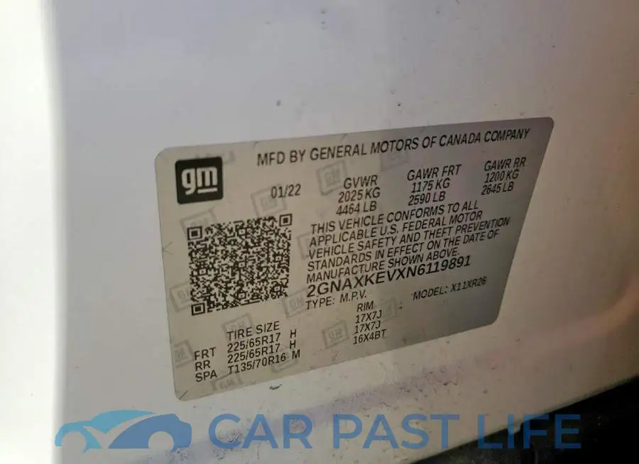 2GNAXKEVXN6119891# 13