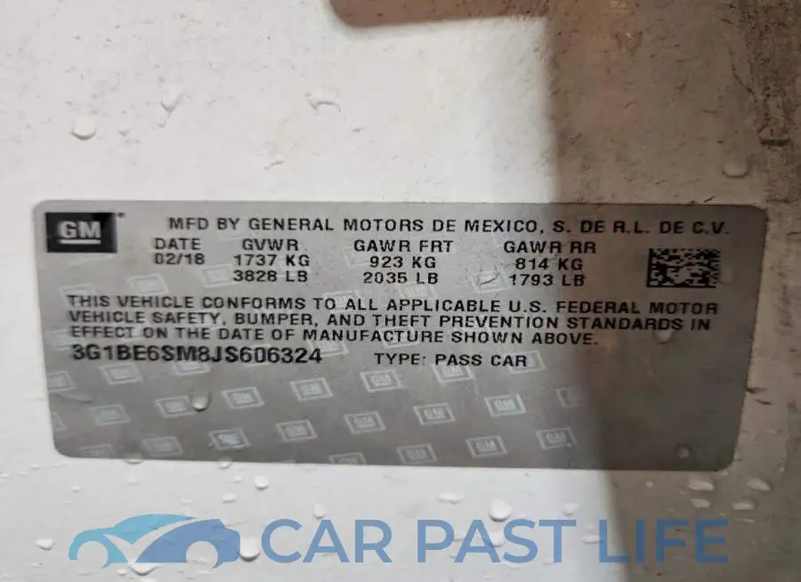 3G1BE6SM8JS606324# 12