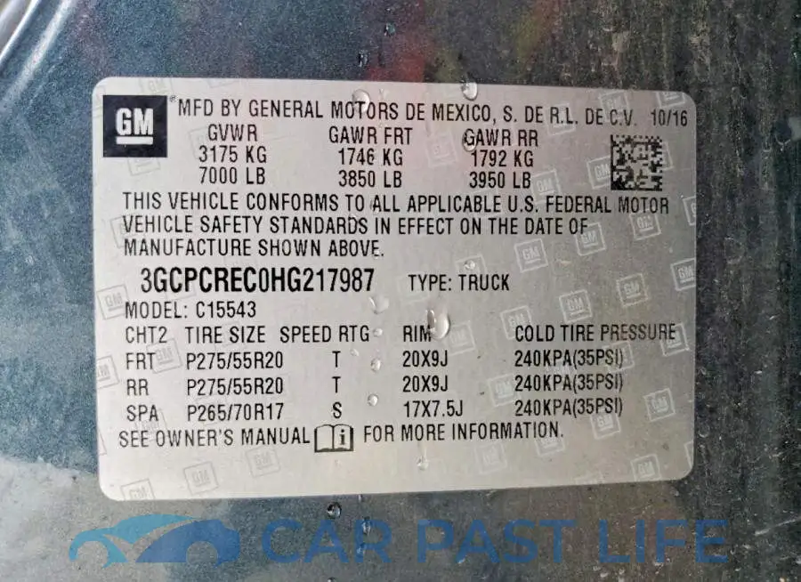 3GCPCREC0HG217987# 13
