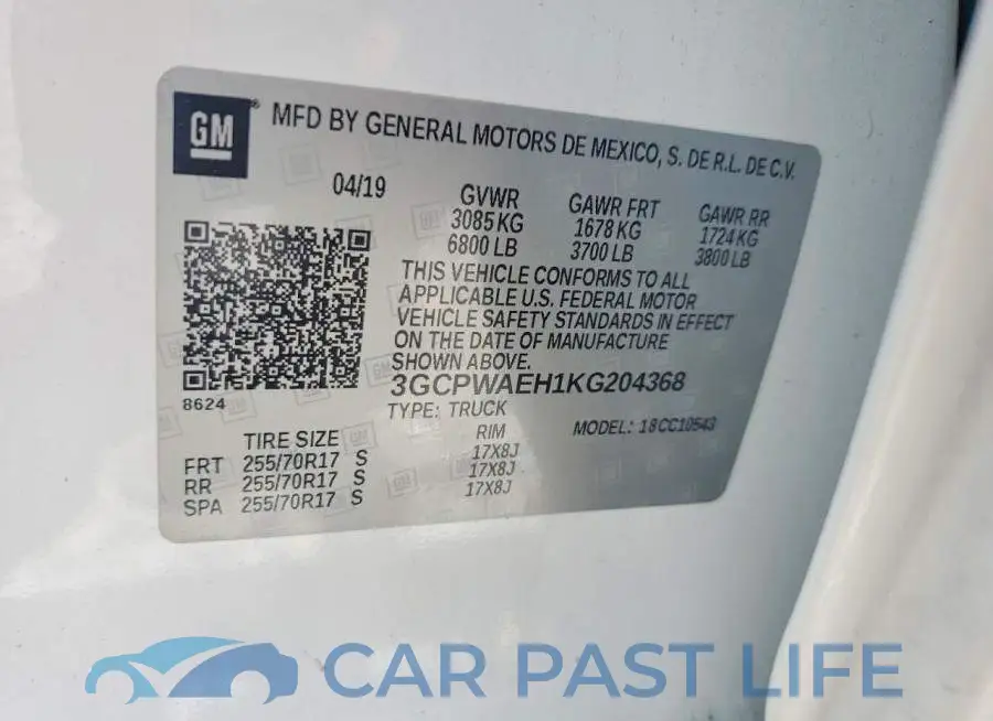 3GCPWAEH1KG204368# 12
