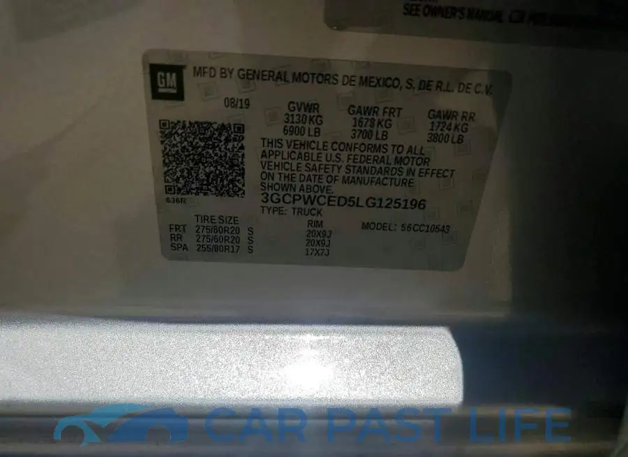 3GCPWCED5LG125196# 12