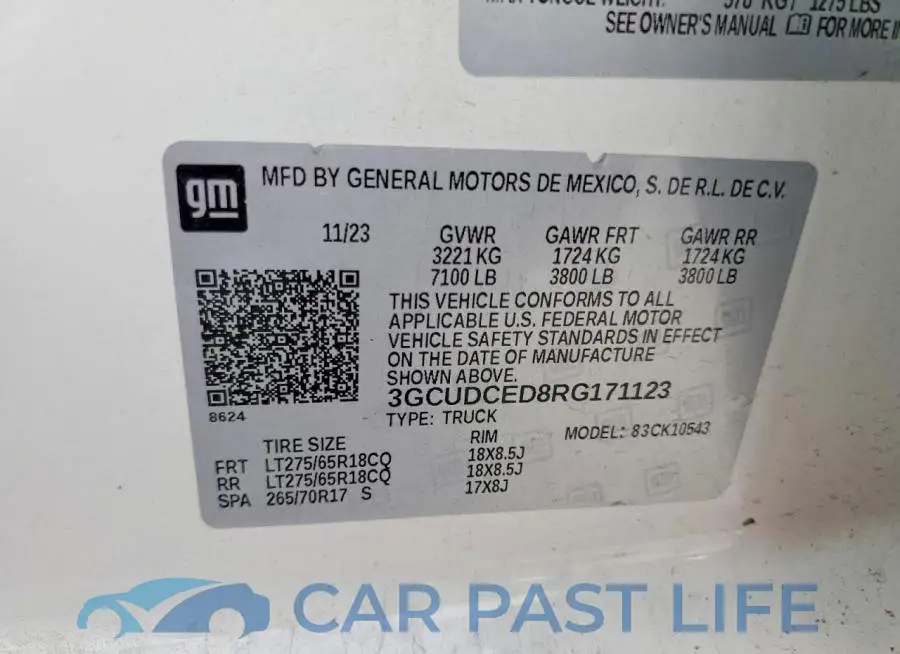 3GCUDCED8RG171123# 12