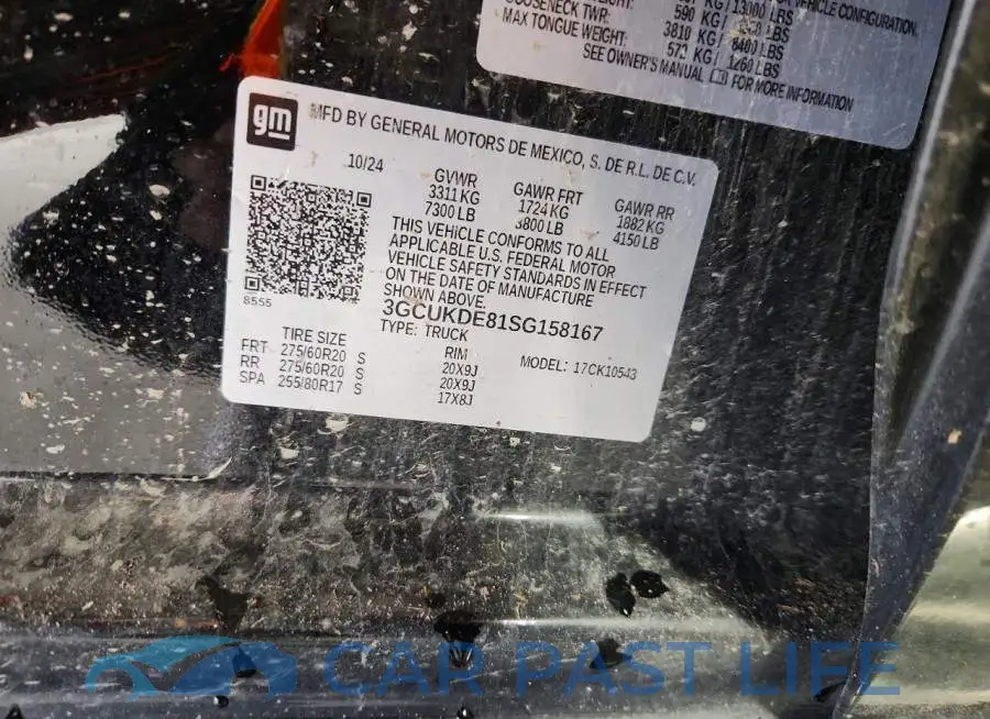3GCUKDE81SG158167# 12
