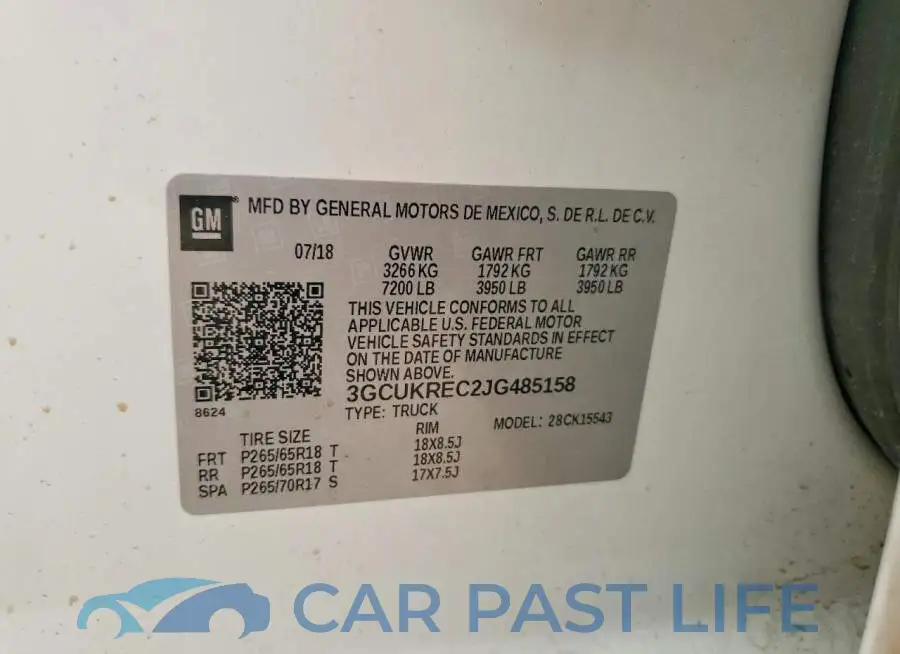 3GCUKREC2JG485158# 13