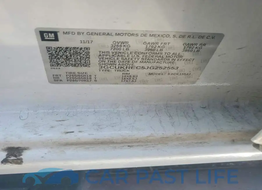 3GCUKREC5JG252553# 12