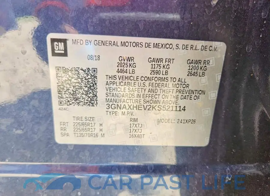 3GNAXHEV2KS521114# 13