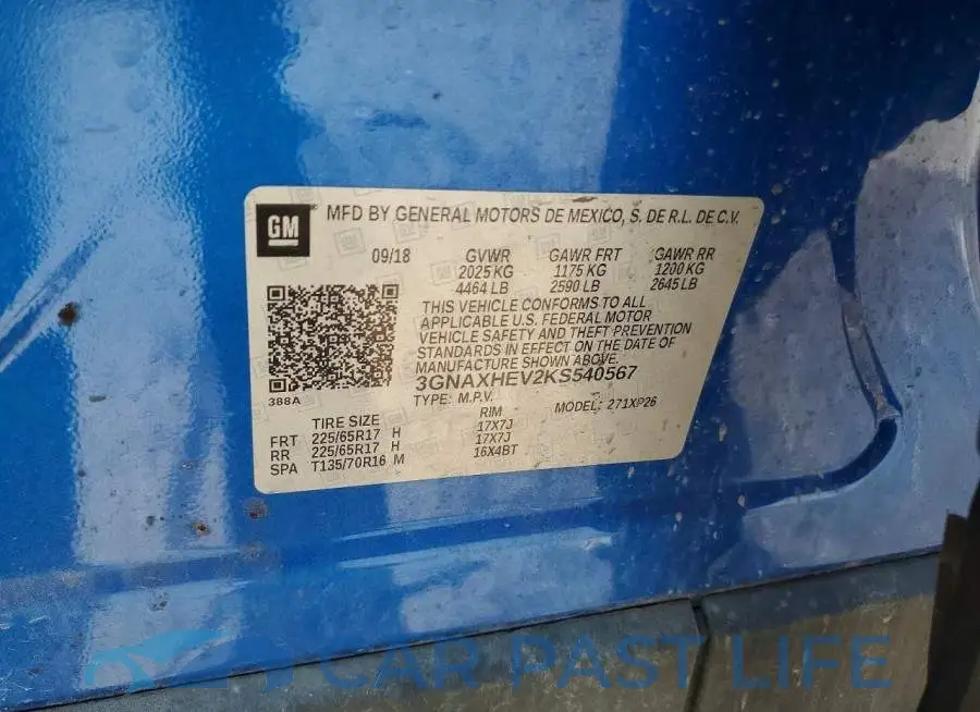 3GNAXHEV2KS540567# 12