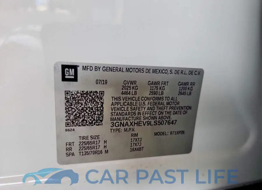 3GNAXHEV9LS507647# 13