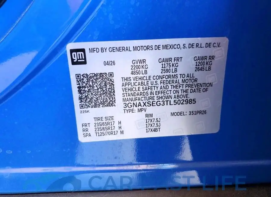 3GNAXSEG3TL502985# 13