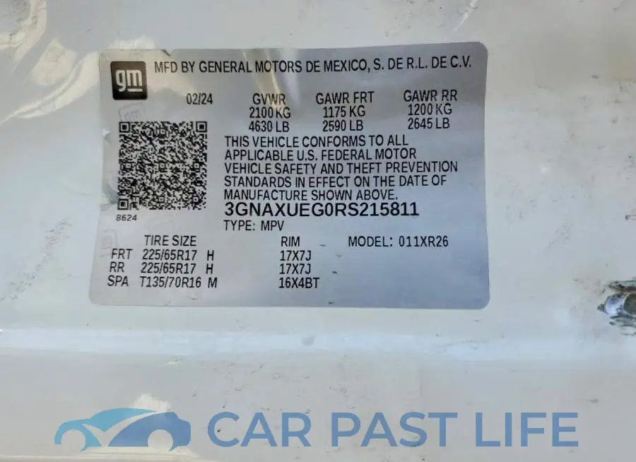 3GNAXUEG0RS215811# 13