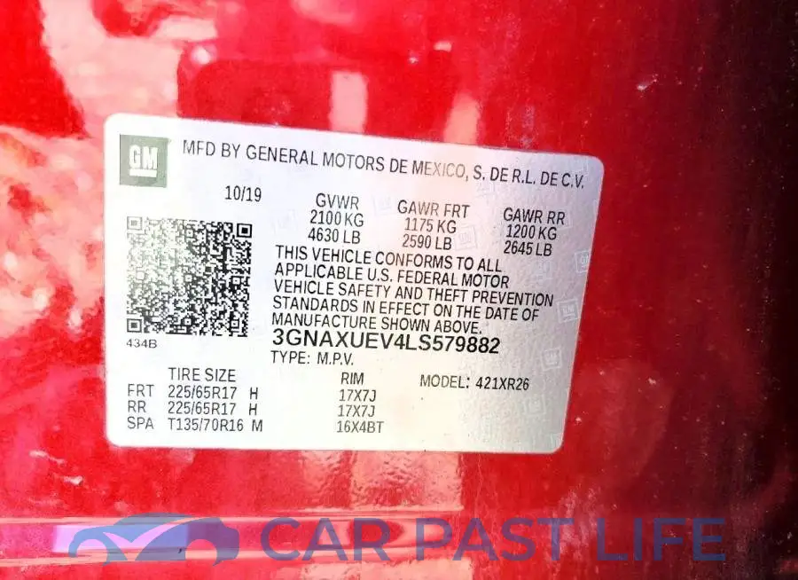 3GNAXUEV4LS579882# 12