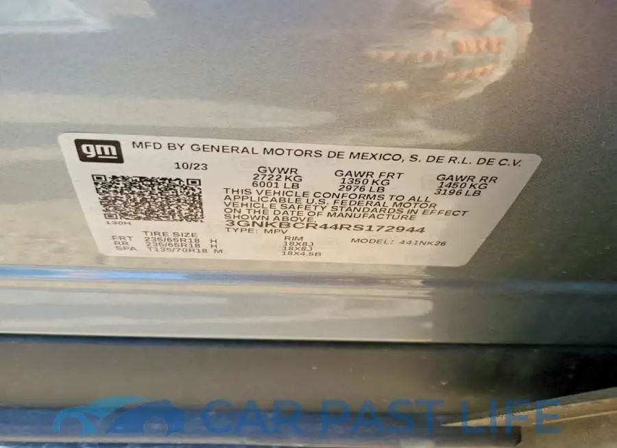 3GNKBCR44RS172944# 13