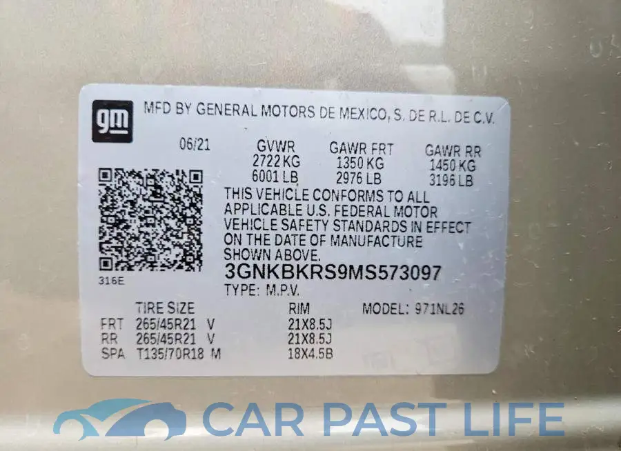 3GNKBKRS9MS573097# 13